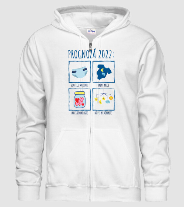 Prognoză 2022: scutece murdare, haine mici, multă dragoste, nopți nedormite model alb pe tricou