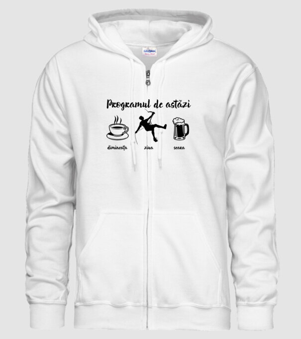 programul de astăzi: dimineața, ziua, seara model alb pe tricou