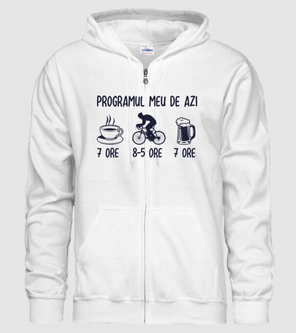 Programul meu de azi: 7 ore, 8-5 ore, 7 ore model alb pe tricou