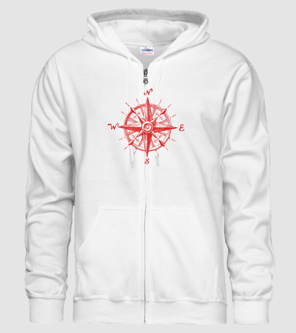 Puncte cardinale model alb pe tricou