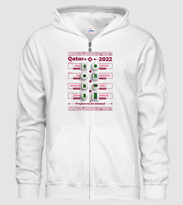 Qatar 2022 Stadiums white model alb pe tricou