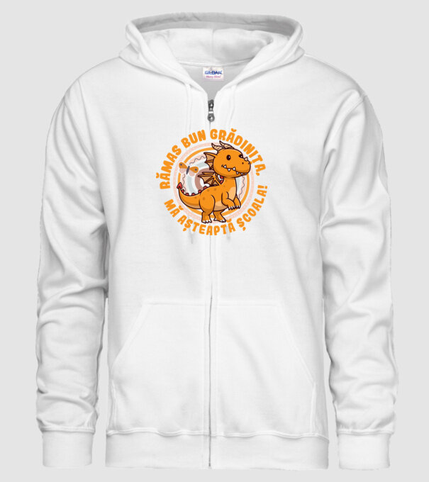 Rămas bun grădiniță, mă așteaptă școala! model alb pe tricou
