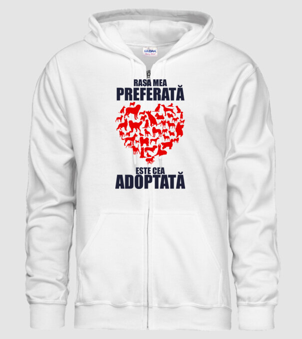Rasa mea preferată este cea adoptată model alb pe tricou