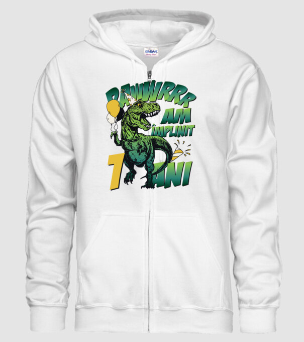 Rawr Am împlinit 1 an model alb pe tricou