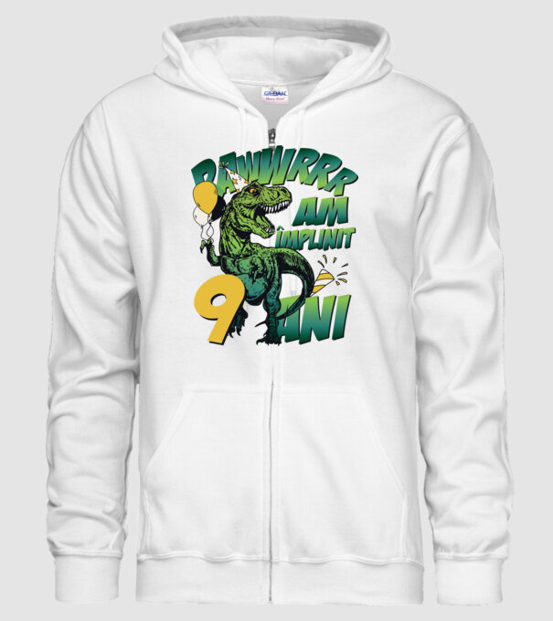 Rawr Am împlinit 9 ani model alb pe tricou