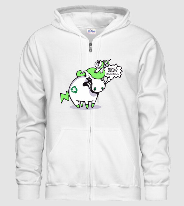 Ridică odată gunoiul model alb pe tricou