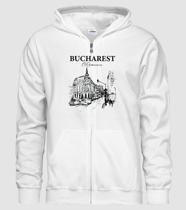 România Bucharest vintage model alb pe tricou