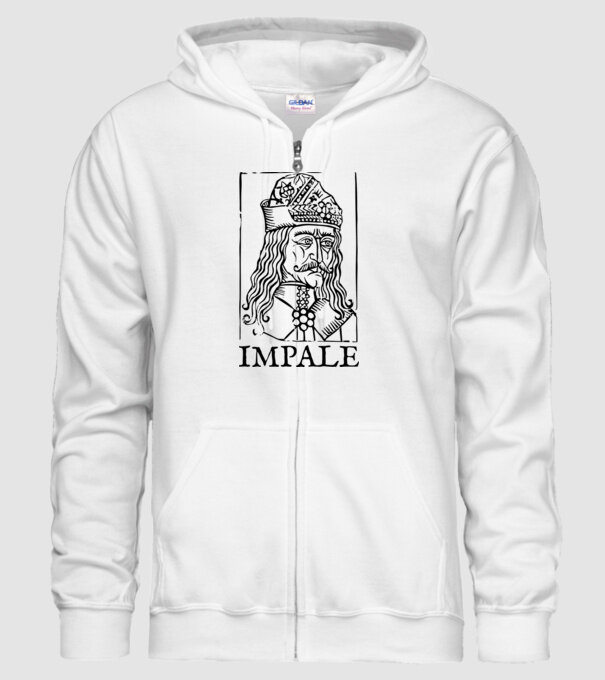 România dracula impale model alb pe tricou