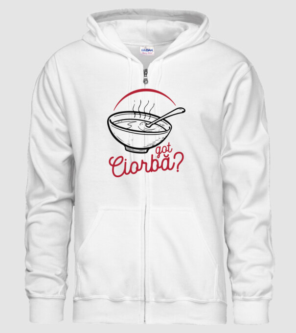 România Got ciorbă model alb pe tricou