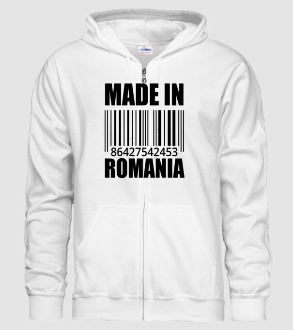România made in model alb pe tricou
