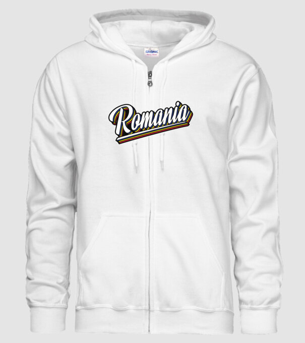 România retro model alb pe tricou
