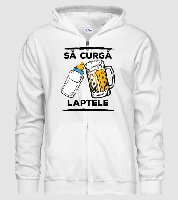 să curgă laptele! model alb pe tricou