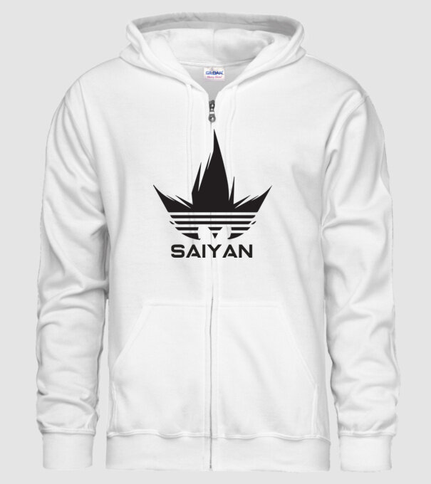 saiyan logo model alb pe tricou
