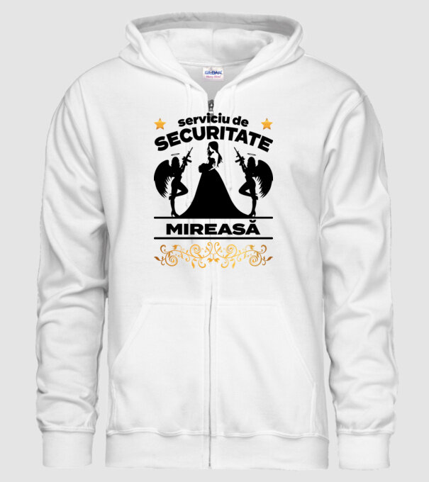 serviciu de securitate mireasă model alb pe tricou