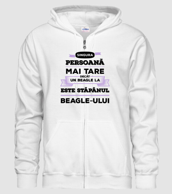 singura persoană mai tare decât un Beagle la este stăpânul Beagle-ului model alb pe tricou