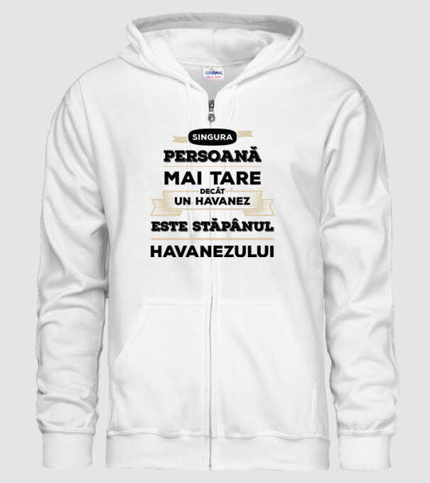 singura persoană mai tare decât un Havanez este stăpânul Havanezului model alb pe tricou