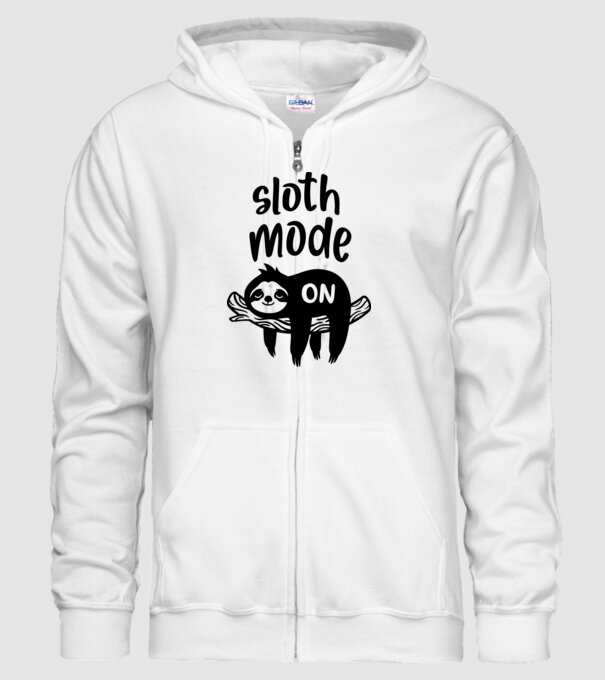 Sloth mode on model alb pe tricou