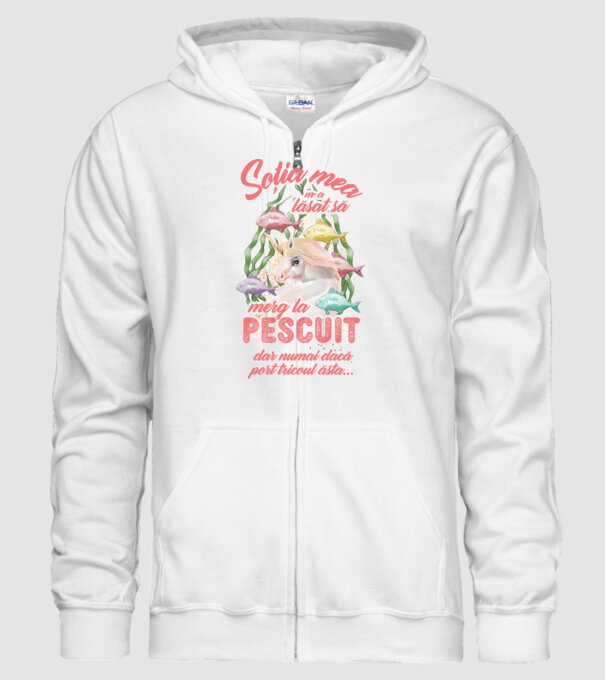 soția mea m-a lăsat să merg la pescuit, dar numai dacă port tricoul ăsta... model alb pe tricou