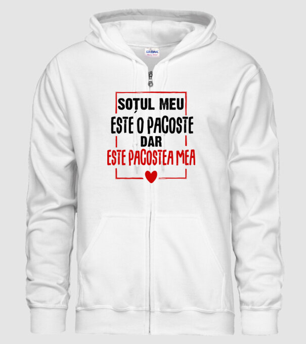 soțul meu este o pacoste model alb pe tricou