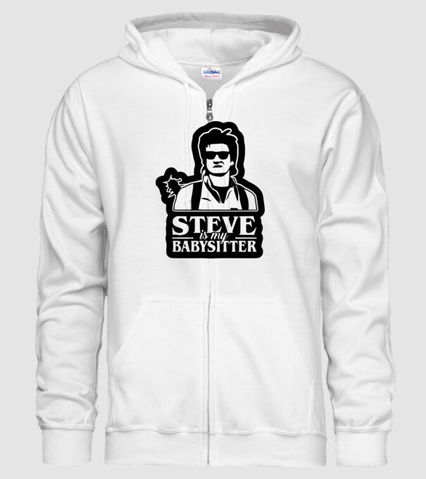 steve is my babysitter model alb pe tricou