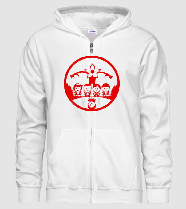 stranger things cartoon model alb pe tricou