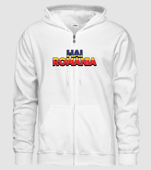 Subtitlu Hai Romania model alb pe tricou