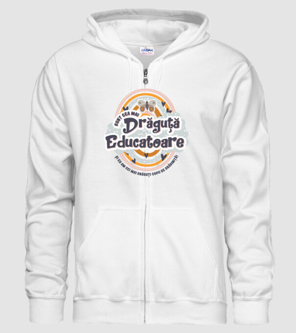 Sunt cea mai drăguță educatoare! model alb pe tricou