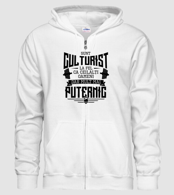 sunt culturist, la fel ca ceilalți oameni, dar mult mai puternic model alb pe tricou