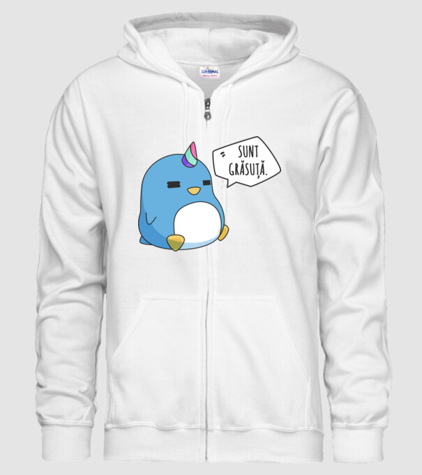 sunt grăsuță model alb pe tricou