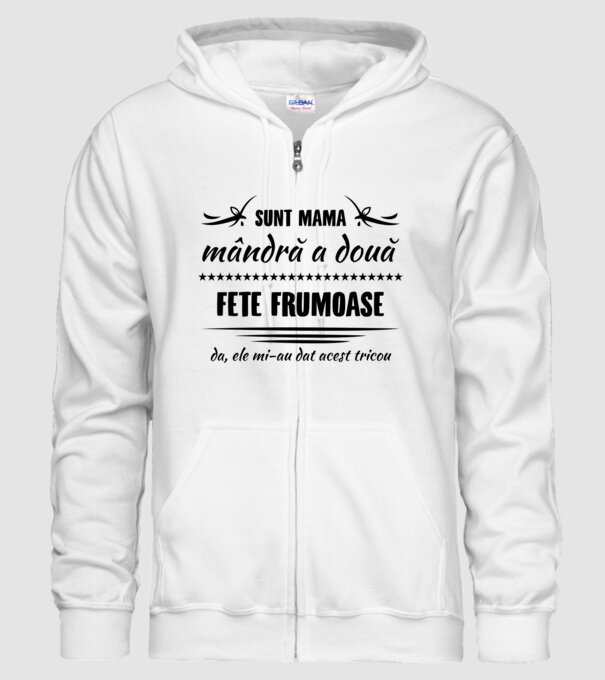 Sunt mama mândră a două fete frumoase - da, ele mi-au dat acest tricou model alb pe tricou