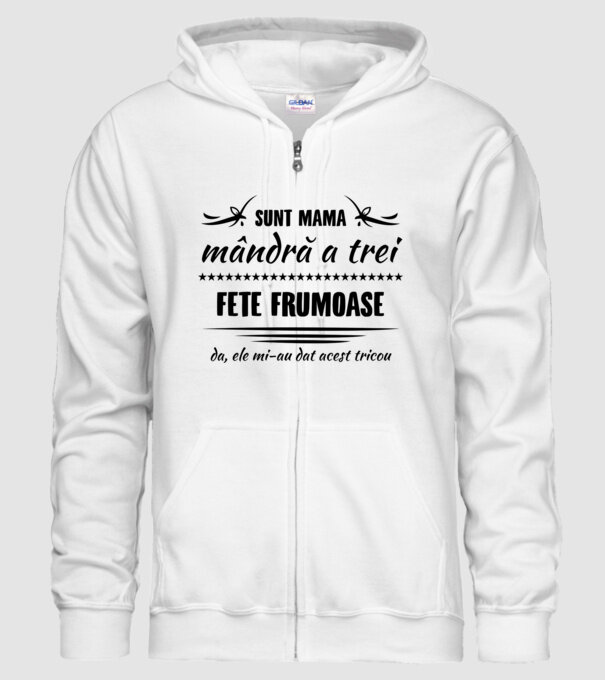 Sunt mama mândră a trei fete frumoase - da, ele mi-au dat acest tricou model alb pe tricou