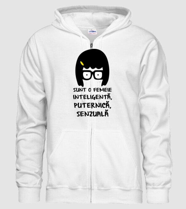 sunt o femeie inteligentă, puternică, senzuală model alb pe tricou