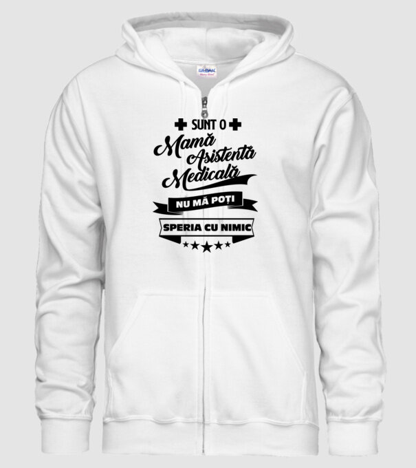 sunt o mamă asistentă medicală, nu mă poți speria cu nimic model alb pe tricou