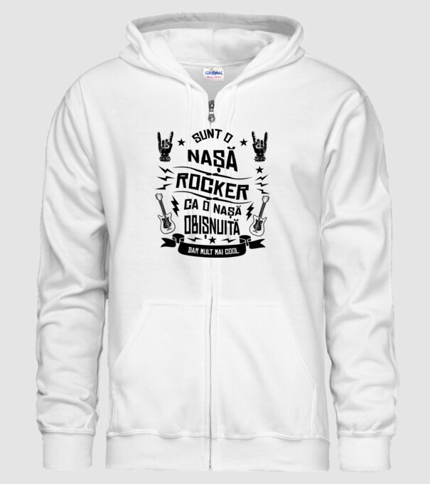 Sunt o nașă rocker, ca o nașă obișnuită, dar mult mai cool model alb pe tricou