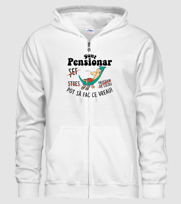 Sunt pensionar - pot să fac ce vreau! stres, program de lucru, șef model alb pe tricou
