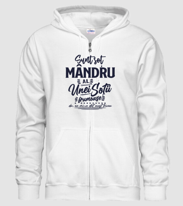 Sunt soț mândru al unei soții frumoase - da, ea mi-a dat acest tricou model alb pe tricou
