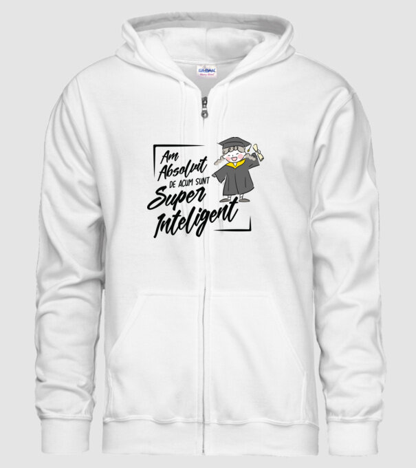 Sunt super inteligent model alb pe tricou