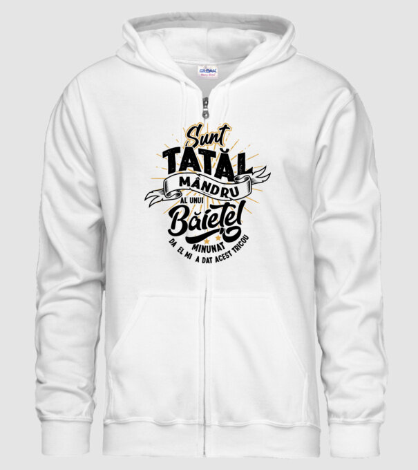 Sunt tatăl mândru al unui băiețel minunat - da, el mi-a dat acest tricou model alb pe tricou