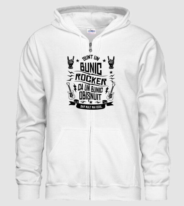 Sunt un bunic rocker, ca un bunic obișnuit, dar mult mai cool model alb pe tricou