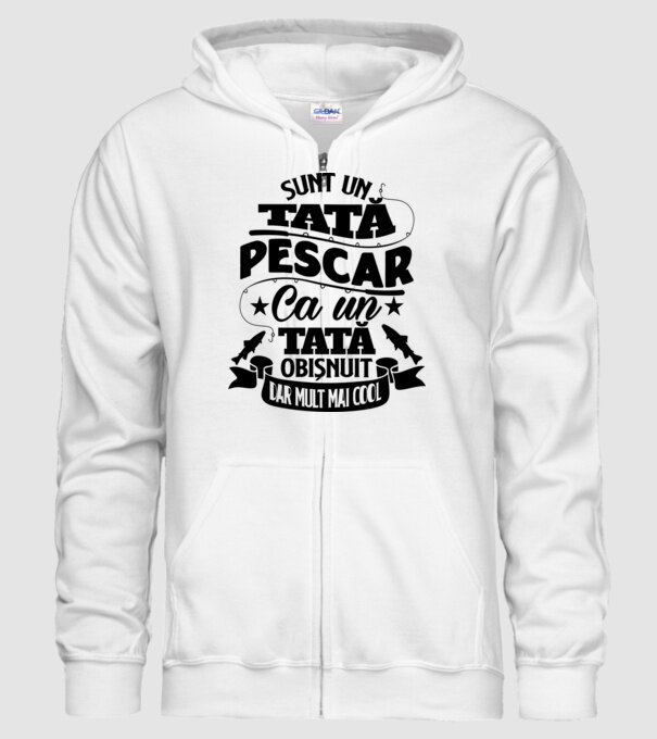 Sunt un tată pescar, ca un tată obișnuit, dar mult mai cool model alb pe tricou