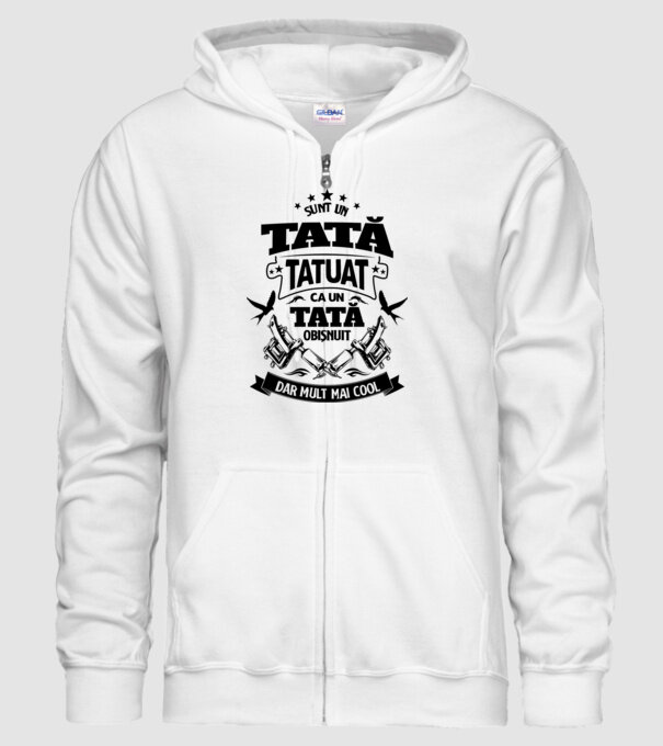Sunt un tată tatuat, ca un tată normal, dar mult mai cool model alb pe tricou