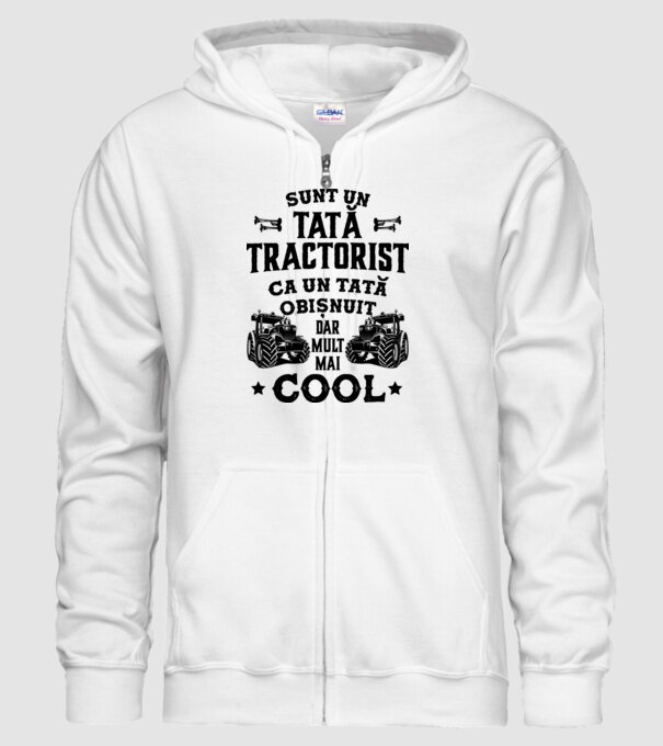 Sunt un tată tractorist, ca un tată obișnuit, dar mult mai cool model alb pe tricou