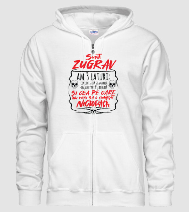sunt zugrav am 3 laturi model alb pe tricou