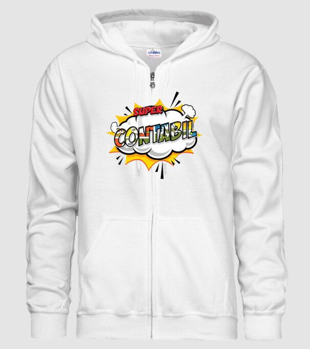 Super Contabil model alb pe tricou