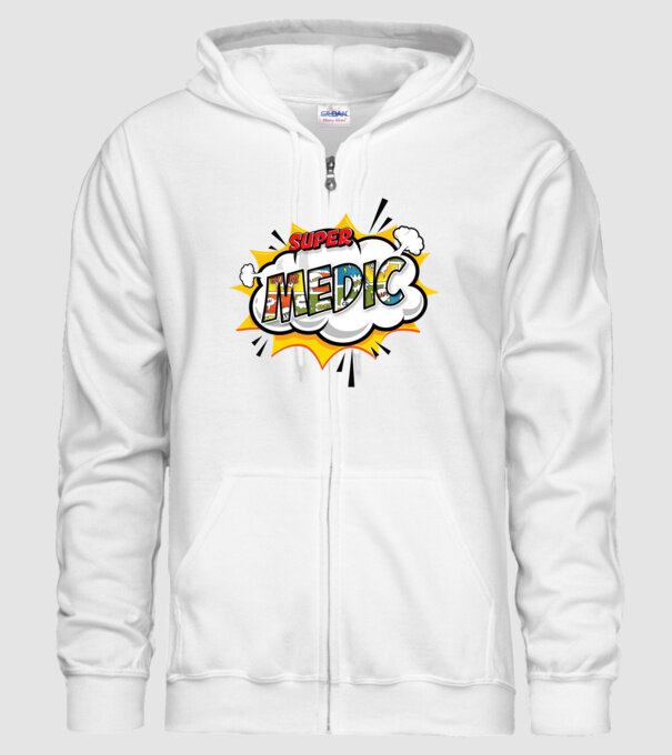 Super Medic model alb pe tricou