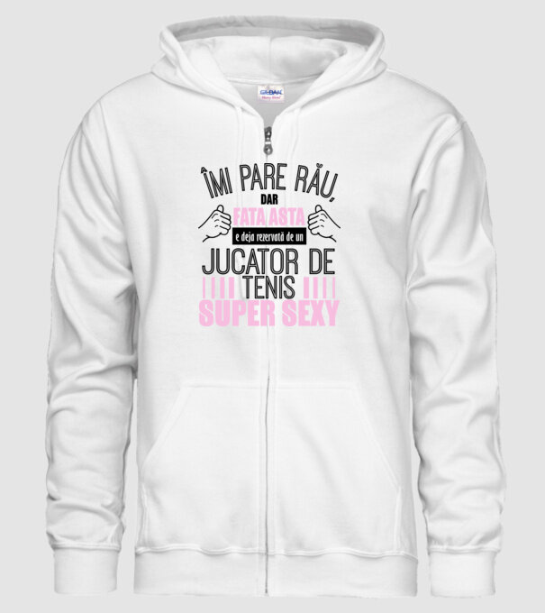 Îmi pare rău, dar fata asta e deja rezervată de un JUCĂTOR DE TENIS super sexy model alb pe tricou