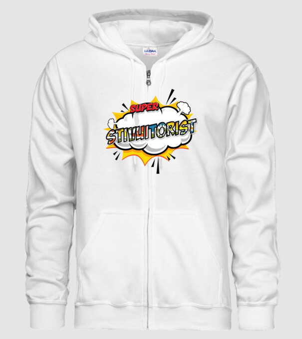 Super Stivuitorist model alb pe tricou