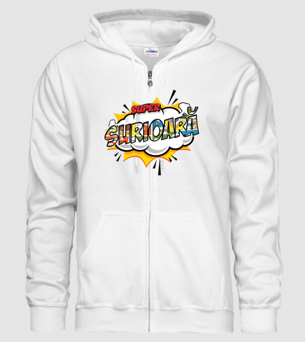 Super Surioară model alb pe tricou