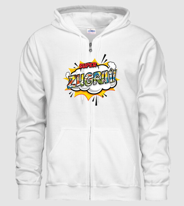 Super Zugrav model alb pe tricou