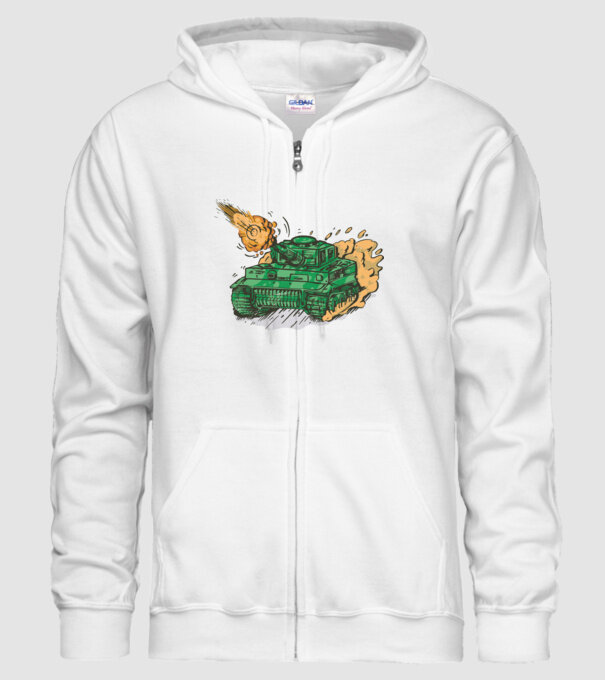 Tancuri model alb pe tricou